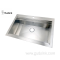 handmade stainless steel kitchen sink with drainboard